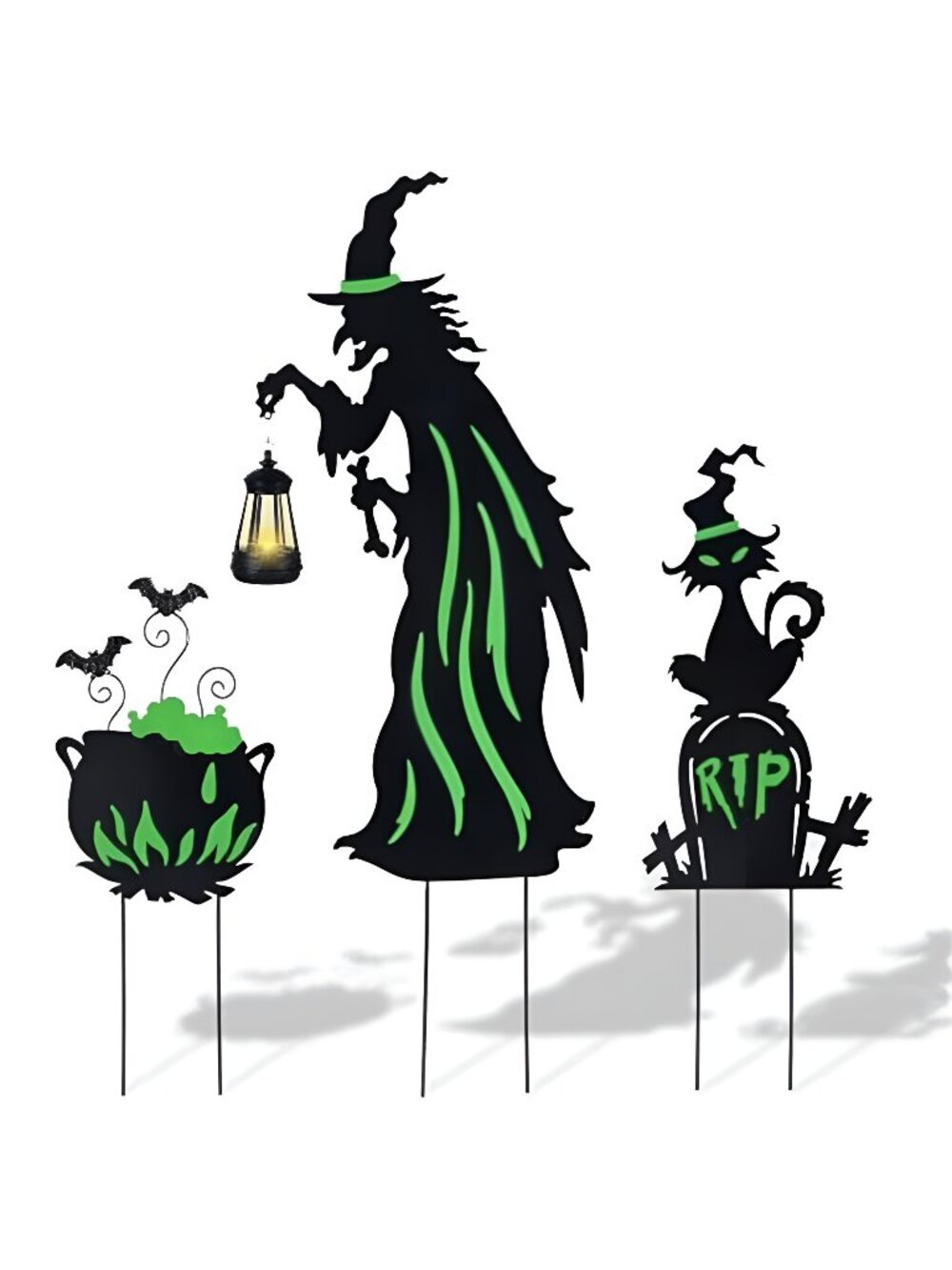 Halloween Decorations Outdoor 3 Pack Metal Witch Yard Stakes